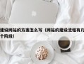 建设网站的方案怎么写（网站的建设流程有几个阶段）